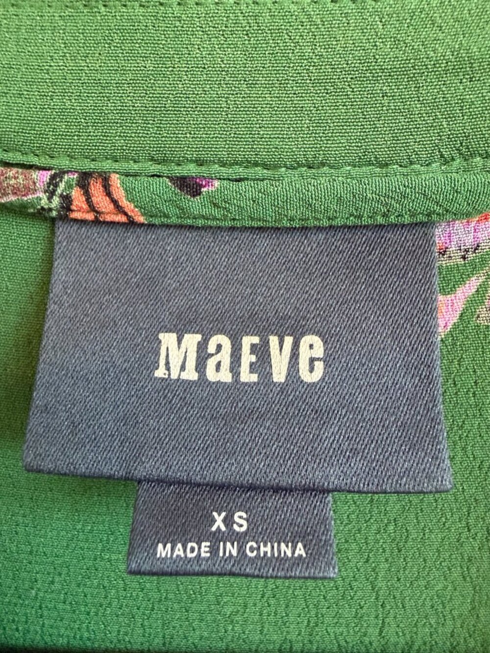 Maeve Anthropologie Green Floral Shirt Dress | Tie Waist | Side Pockets | XS - Picture 5 of 10